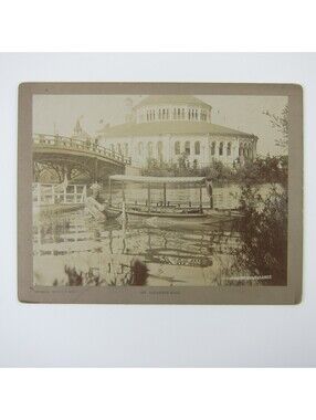 1893 Chicago Worlds Fair Columbian Expo Cabinet Photo Japanese Boat Arnold RARE